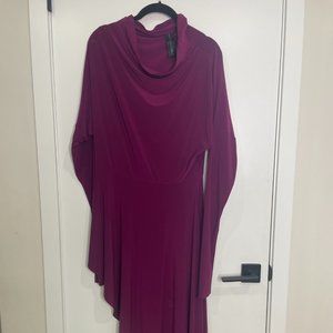 Norma Kamali Women's Long Sleeve Turtle Neck Side Drape Gown